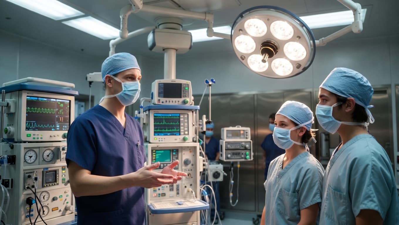 Operating room with medical professionals